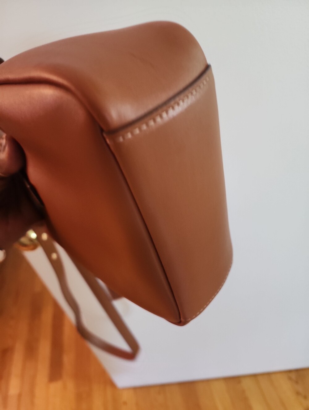 Coach Hadley Mini Tan Leather Crossbody with Gold Hardware - Picture 14 of 14